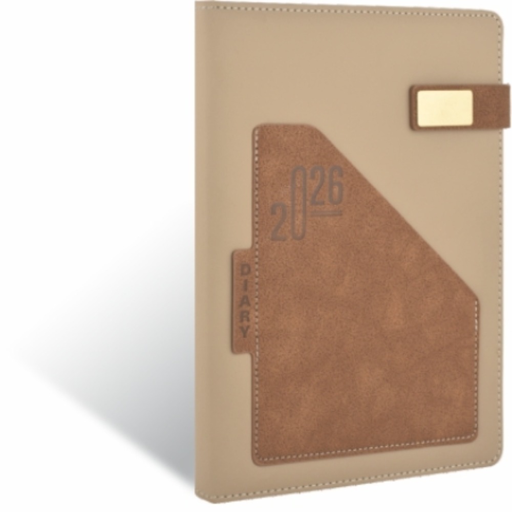 Executive Dual-Tone PU Leather Organizer Diary with Magnetic Clasp & Front Pocket (SS-772)
