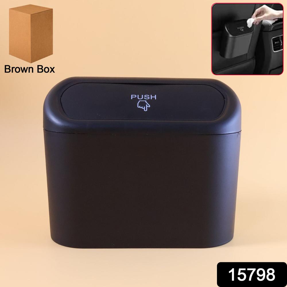Mini Car Trash Can With Lid Waterproof Car Trash Bin Storage Box (1 Pc) - Color: Mix