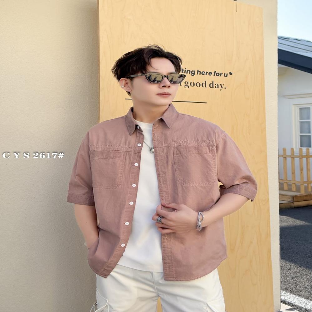 MENS HALF SLEEVES CHINESE SHIRT