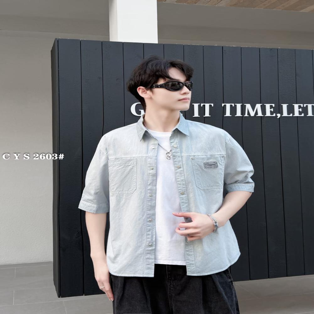 MENS HALF SLEEVES CHINESE SHIRT