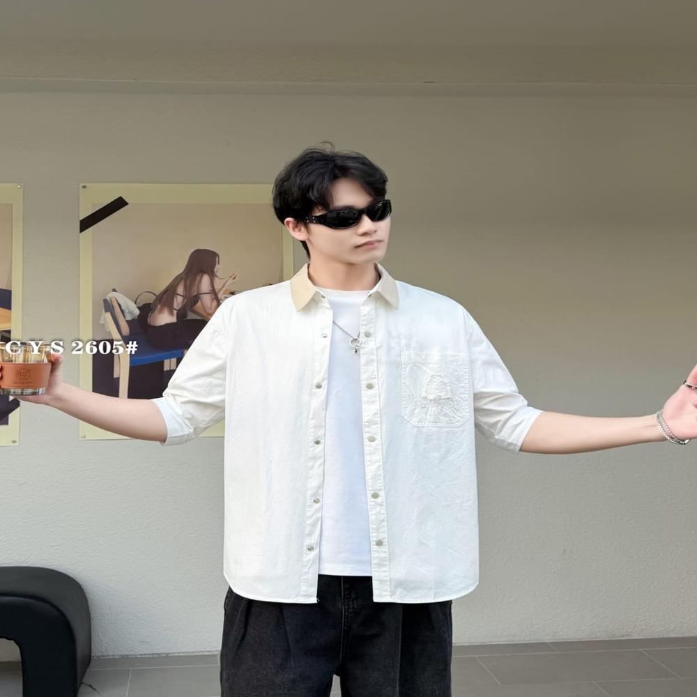 MENS HALF SLEEVES CHINESE SHIRT