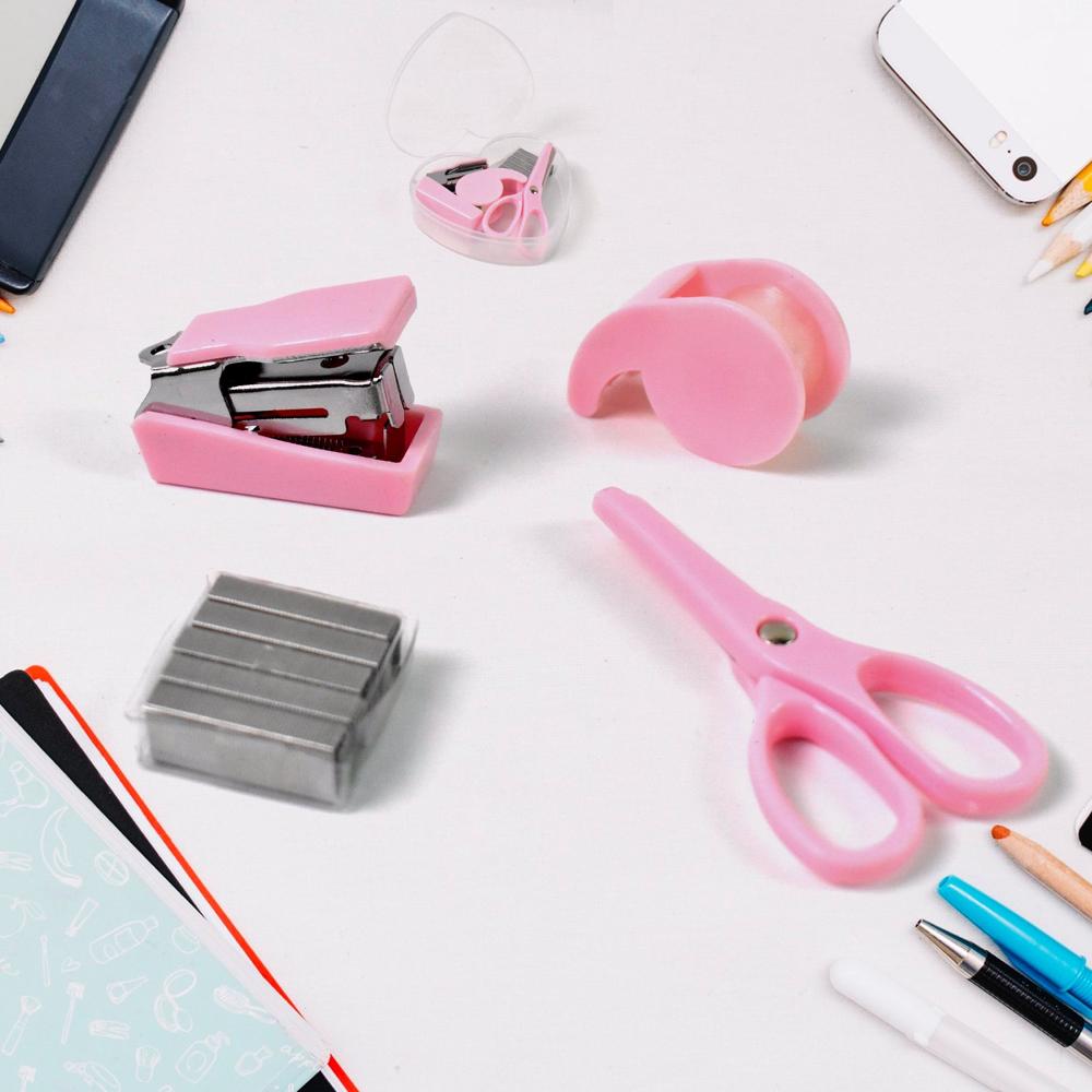 Mini Office Stationery Set (4 Pcs Set) - Color: Mix