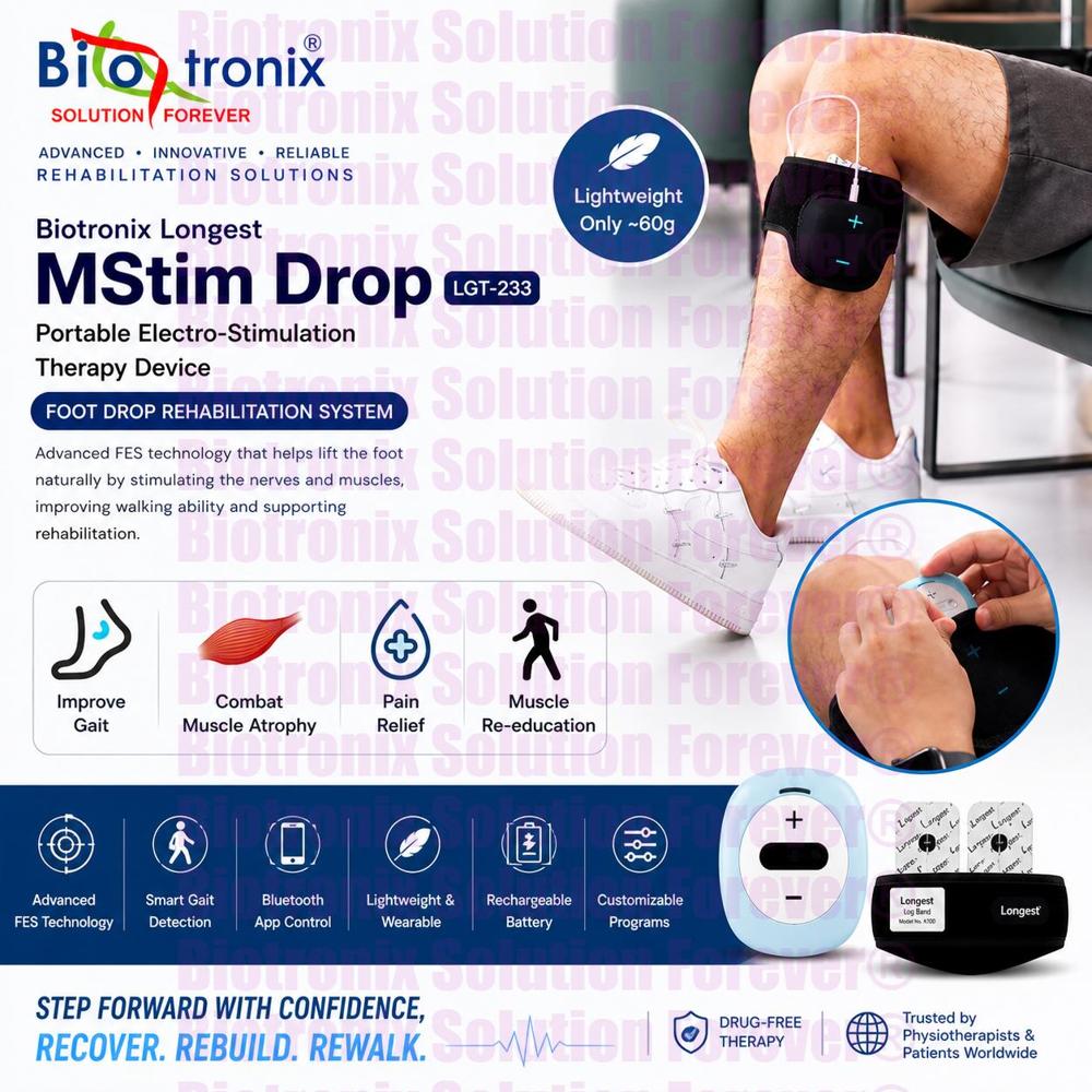 Wearable EMS Foot Drop Therapy Device Rechargeable Model