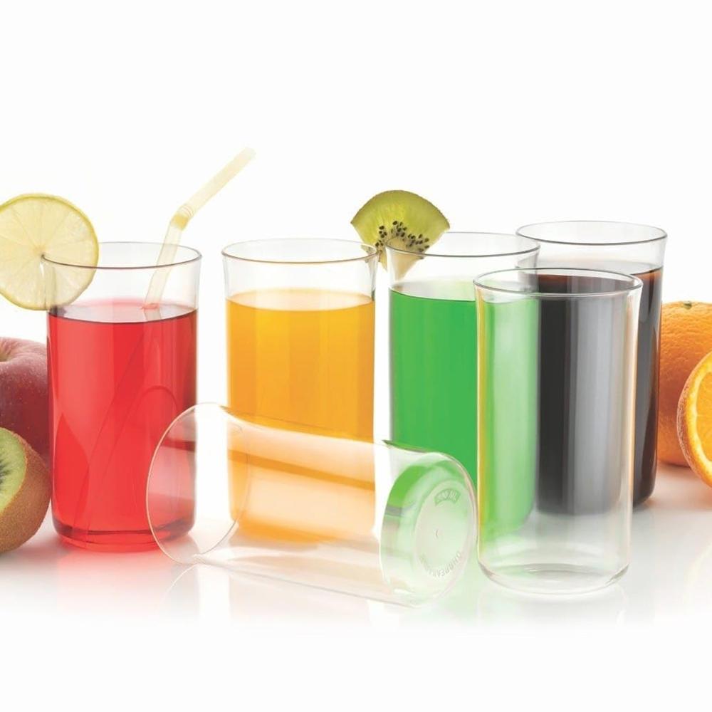 Glossy Plastic Glass Set (6 Pc / 300 Ml) - Color: Mix