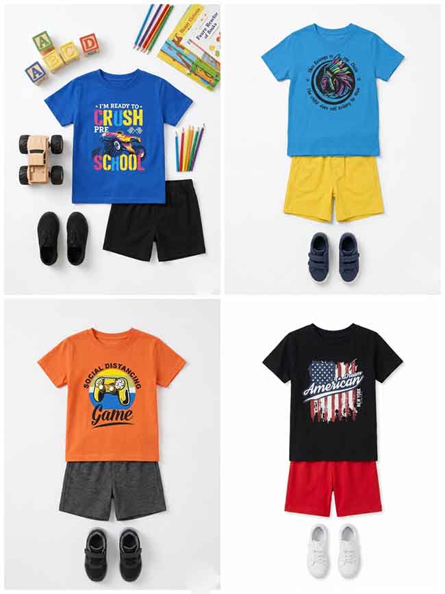 B16618 | Boys Printed Shorty Set
