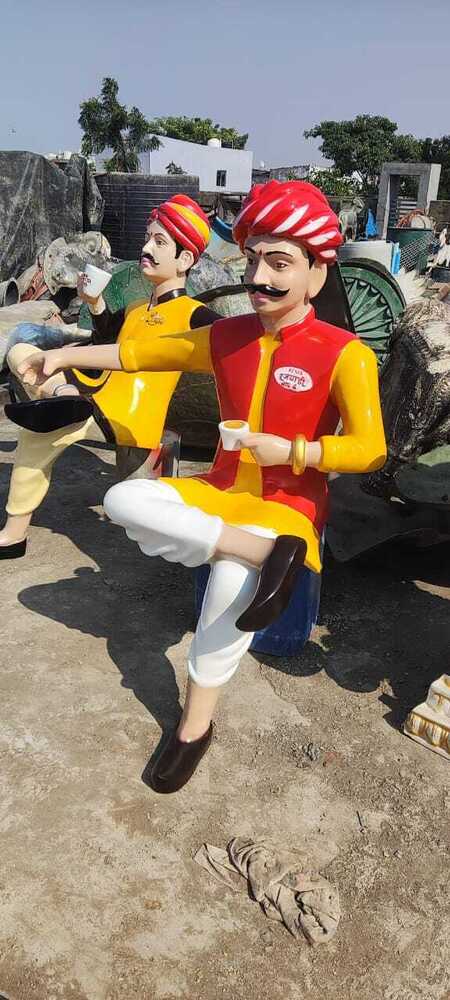 Tea Shop Welcome Man Statue