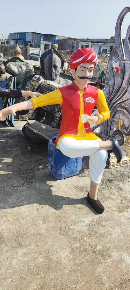 Tea Shop Welcome Man Statue