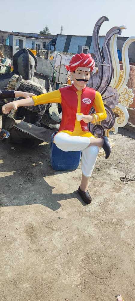 Tea Shop Welcome Man Statue