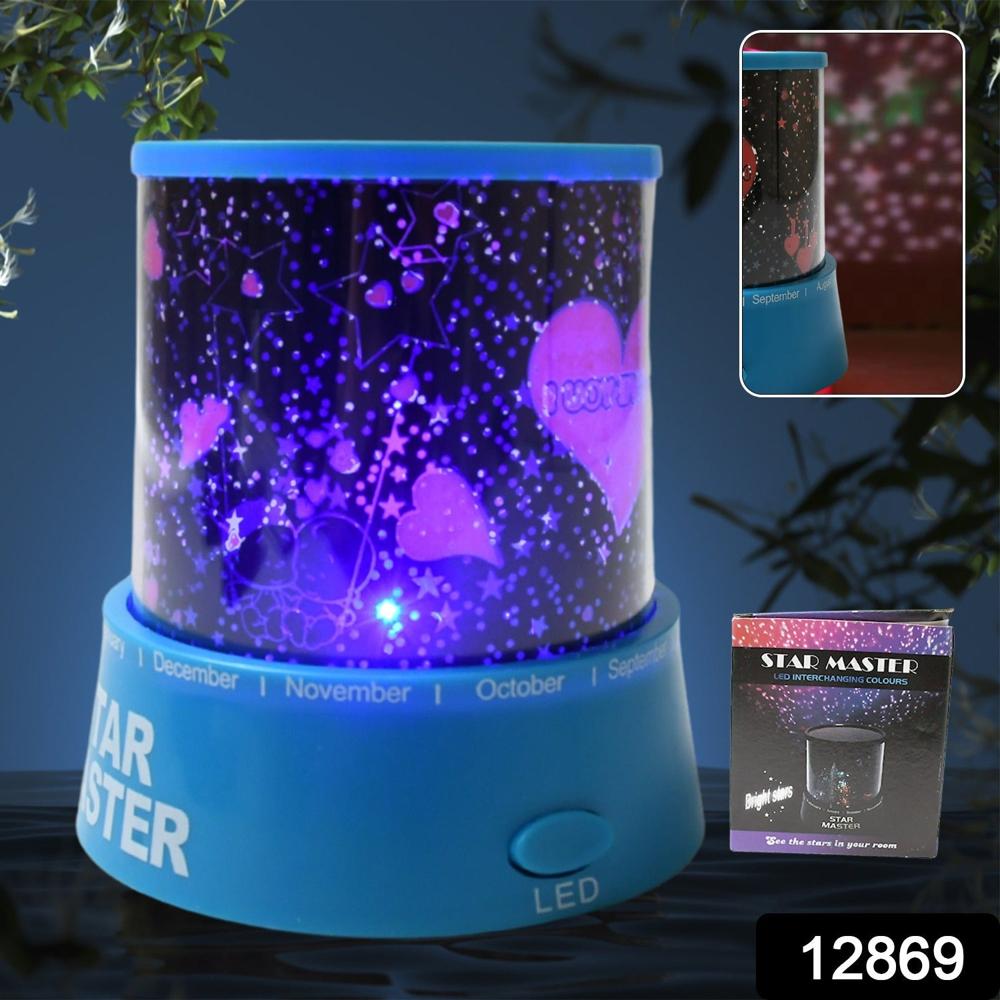 LED Projector Night Light Amazing Lamp, 3 Battery operated lamps, Rotation With the music Function, Master for Kids Bedroom Home Decoration NightRomantic Gift (Battery Not Included / 1 pc)