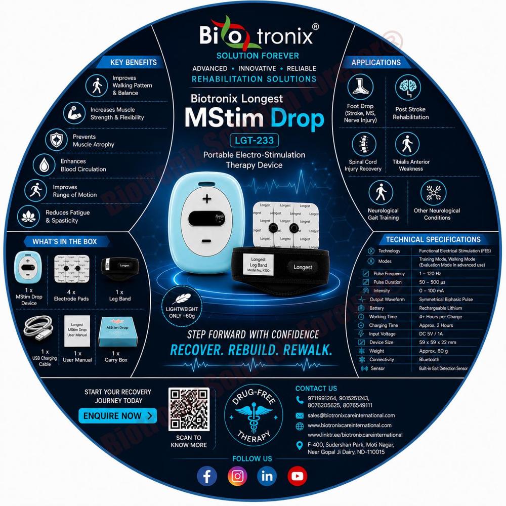 Advanced Portable Foot Drop Therapy Stimulator Device