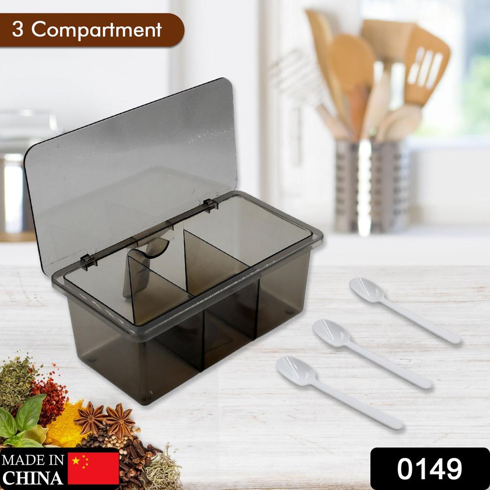 Seasoning Box Portable Durable 3 Sections For Bars Restaurants - Color: Mix