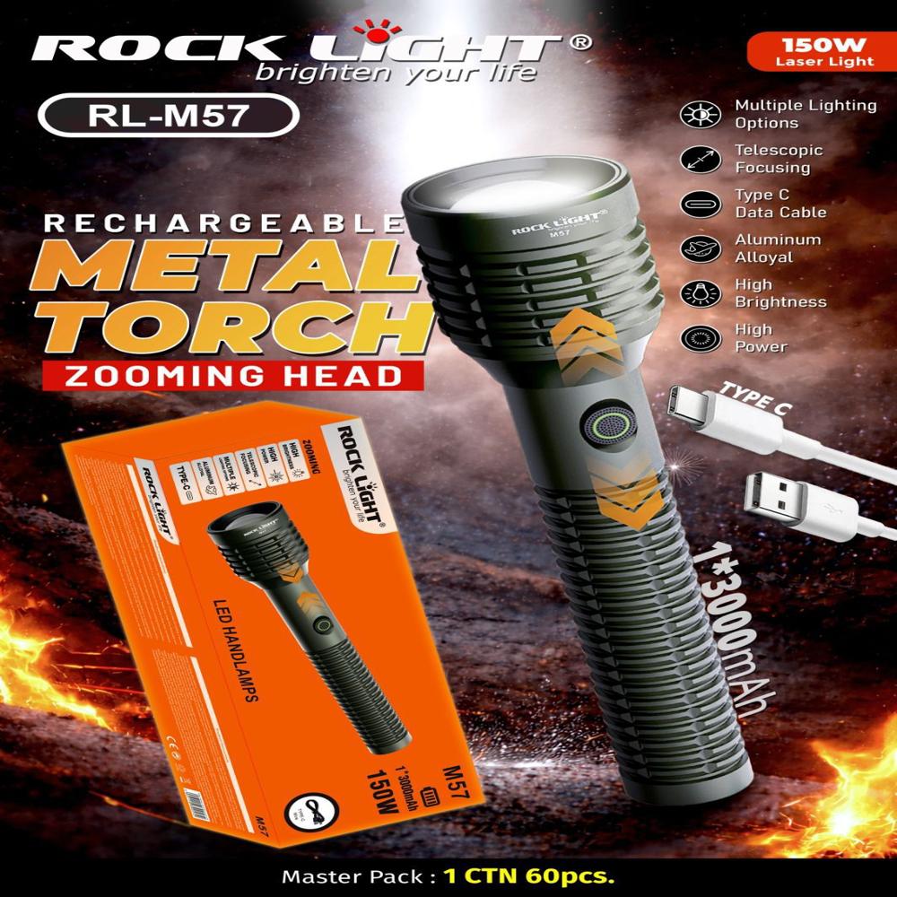 Rock Light Rl-M57 Metal Torch - Features: Quick Charging