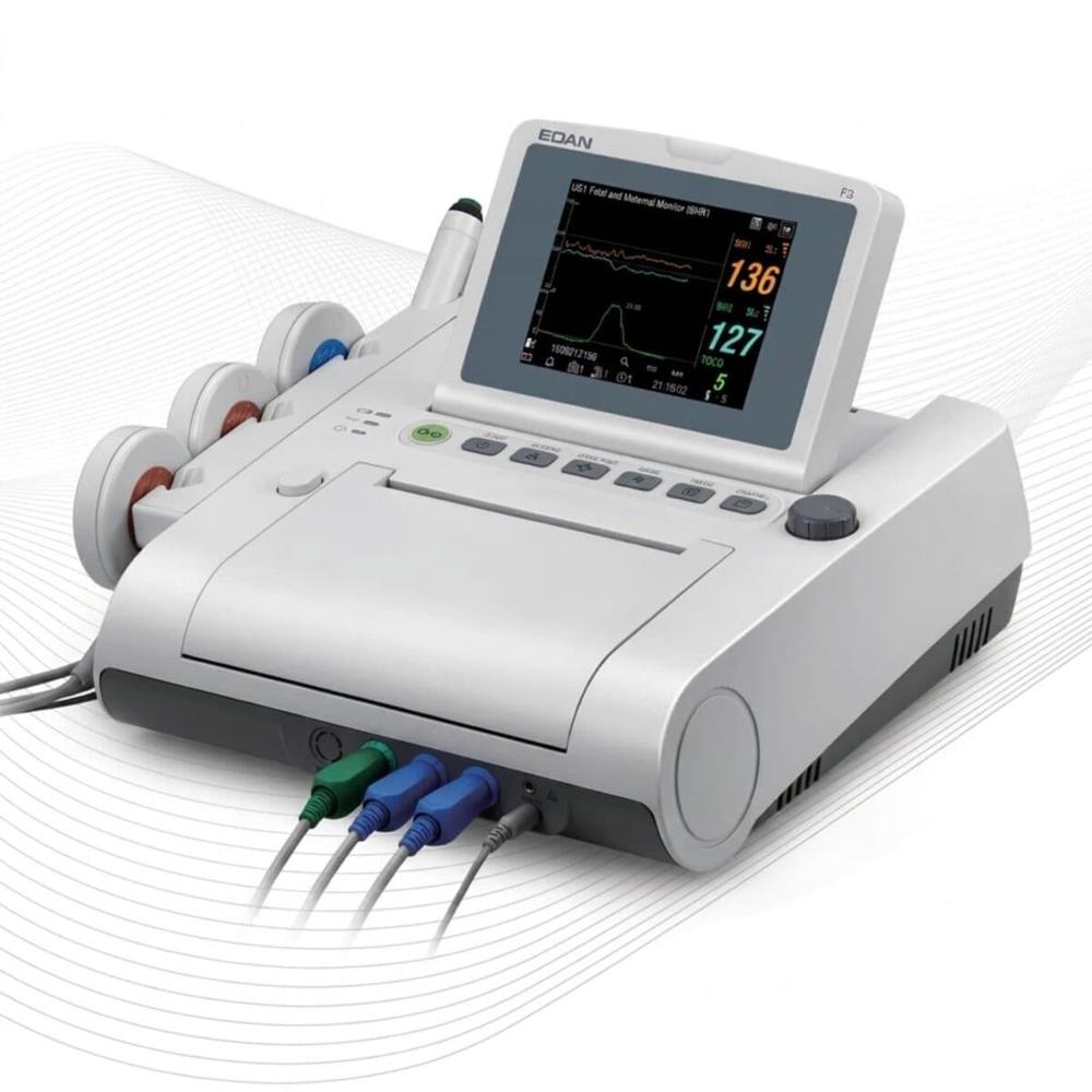 Edan F3 Fetal Monitor - Medical-grade Plastic, 304x266x70 Mm, 5.6" Color Tft Display | Audio-visual Alarm, Thermal Printer, Usb & Rs232 Ports