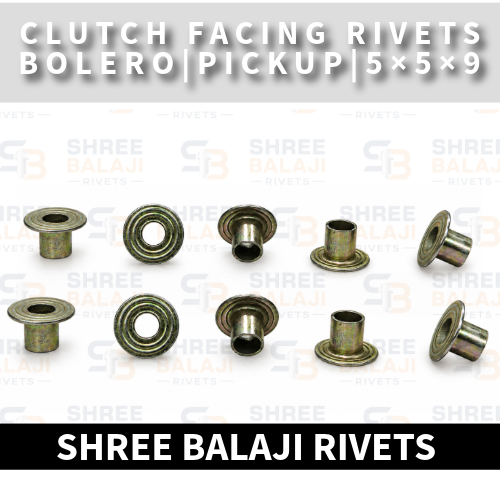 5*5 F.h Yellow Zinc Clutch Facing Hollow Rivets - Color: Silver