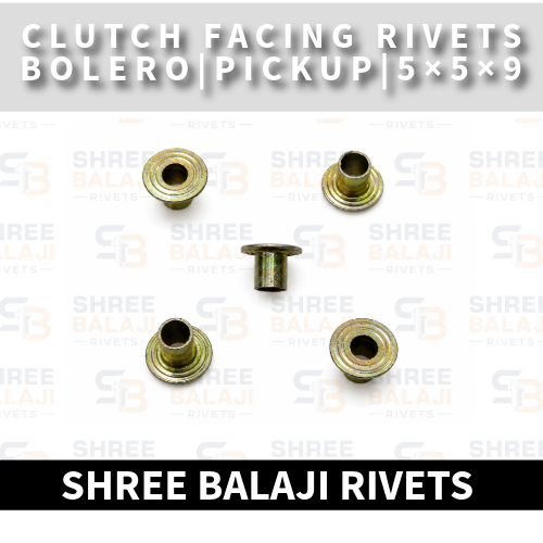 5*5 F.h Yellow Zinc Clutch Facing Hollow Rivets - Color: Silver