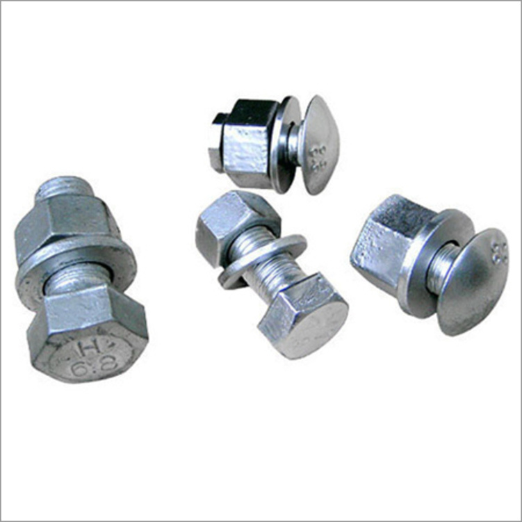 Carriage Bolts - Galvanized Hexagon, Silver Color, High Tensile Strength, Smooth Finish, Easy Installation, Durable Design