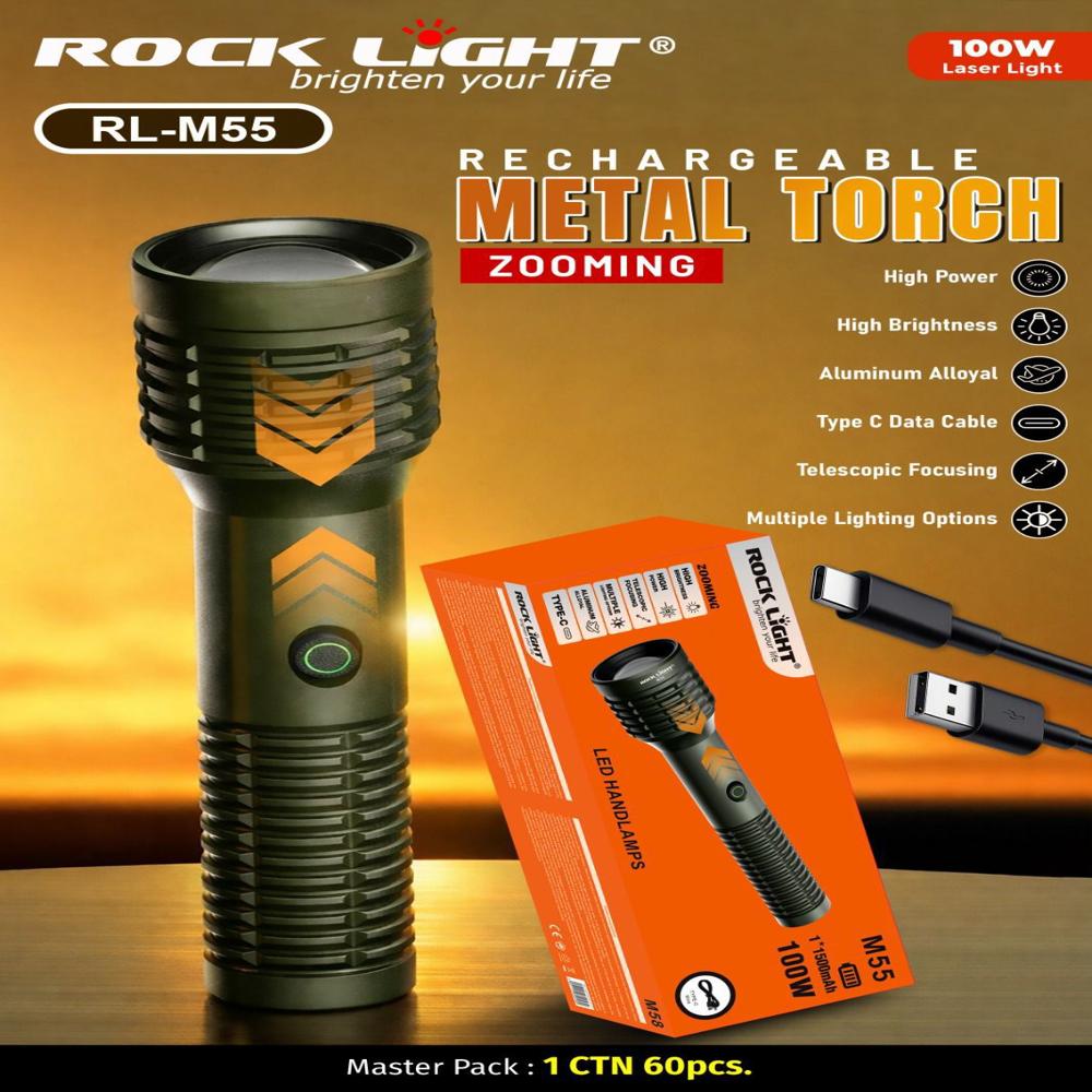 Rock Light Rl-M55 Metal Torch - Features: Quick Charging