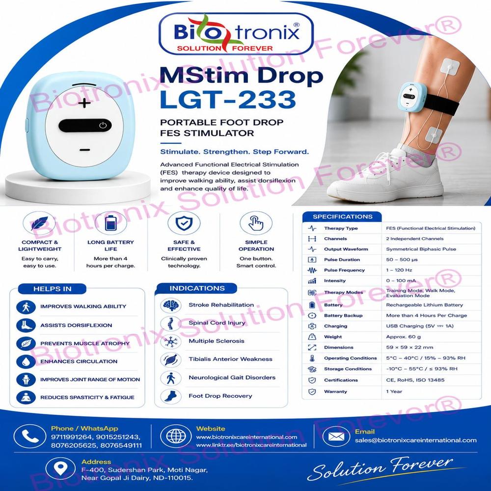 Foot Drop Rehabilitation Machine with Adjustable Stimulation