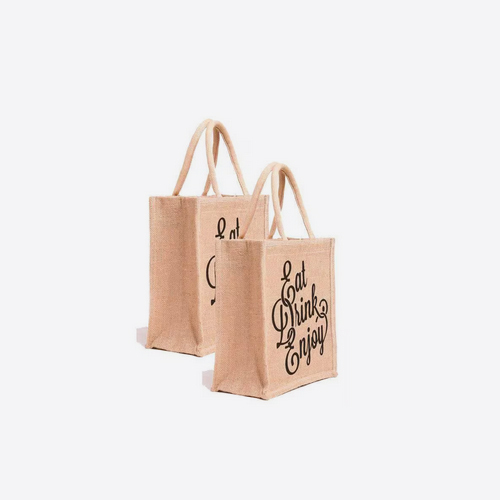 Brown Jute Canvas Bag