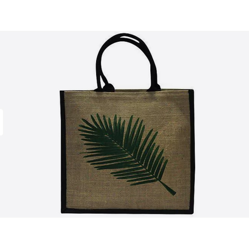 Leaf Printed Jute Bag