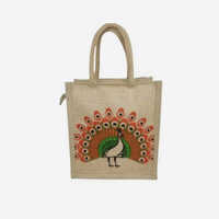 Peacock Printed Jute Bags