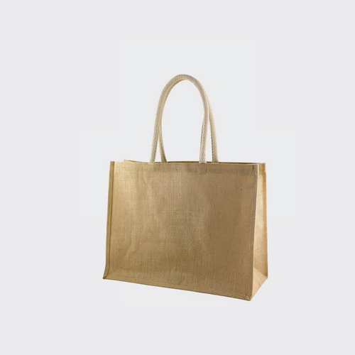 Medium Jute Plain Zipper Bag
