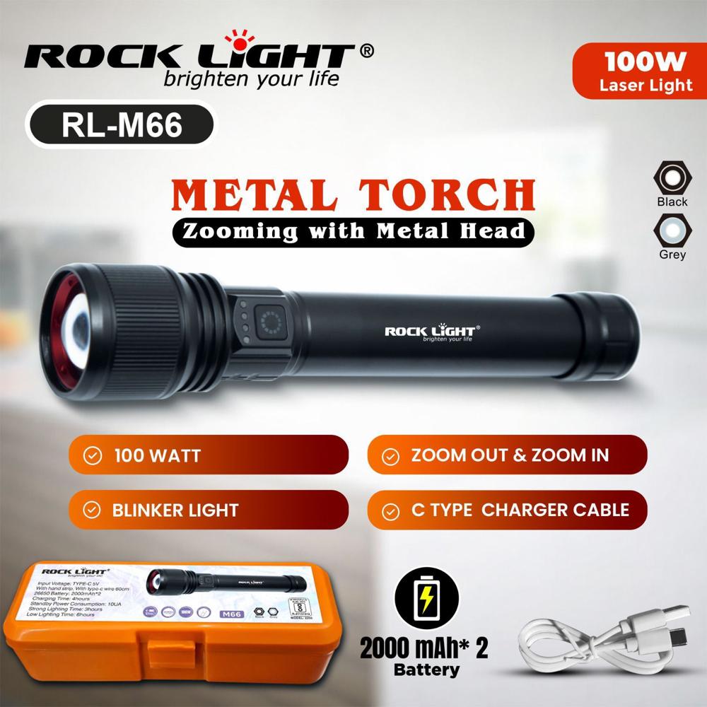 Rock Light Rl-M66 Metal Torch - Features: Quick Charging