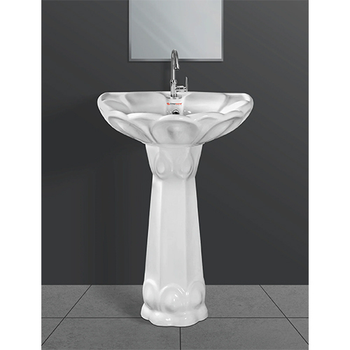 Heavy Duty Pedestal Wash Basin - Color: White