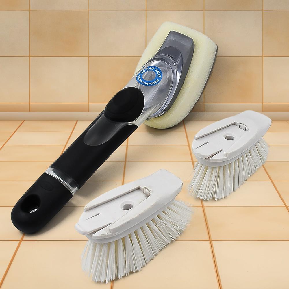 Dish Scrubber With Soap Dispenser Soap Dispensing Dish Brush Set (1 Set) - Color: Mix