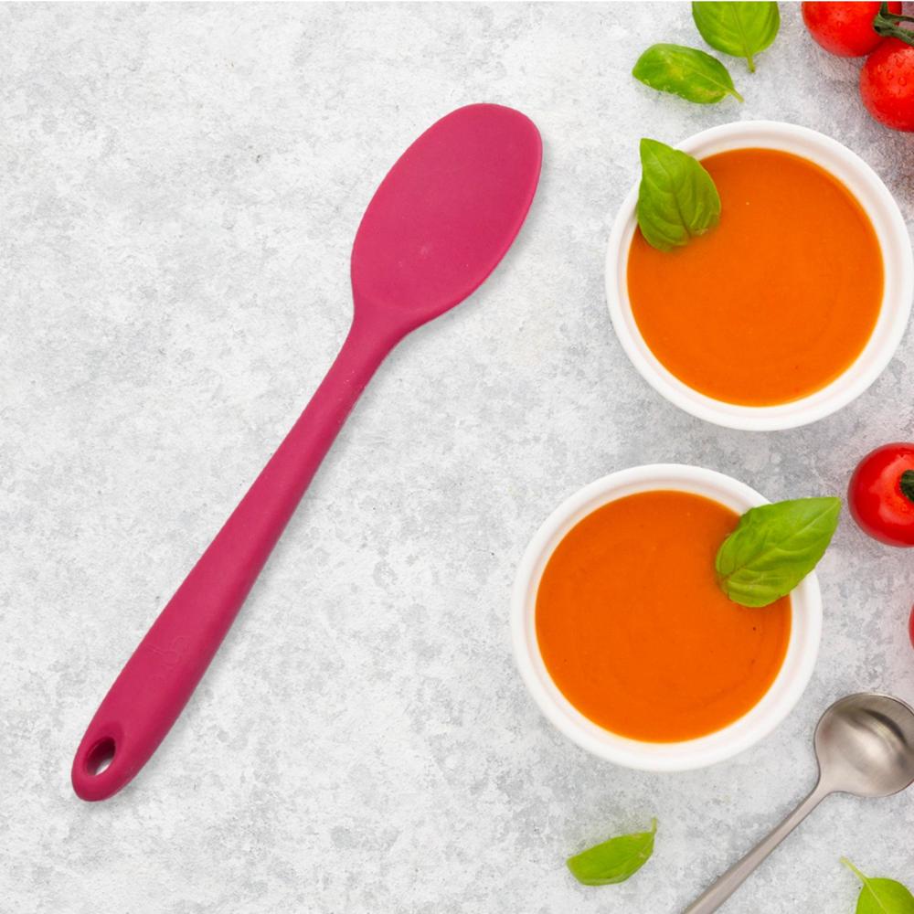 Multipurpose Silicone Spoon (6 Pcs Set) - Food-grade Silicone, Standard Size, Multicolor | Heat Resistant, Ergonomic Handle, Dishwasher Safe, Non-stick Safe