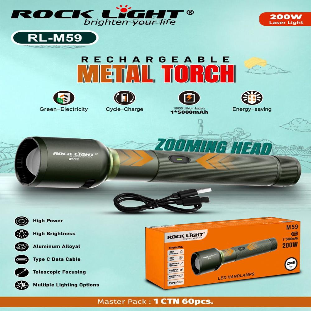 Rock Light Rl-m59 Metal Torch - Features: Quick Charging