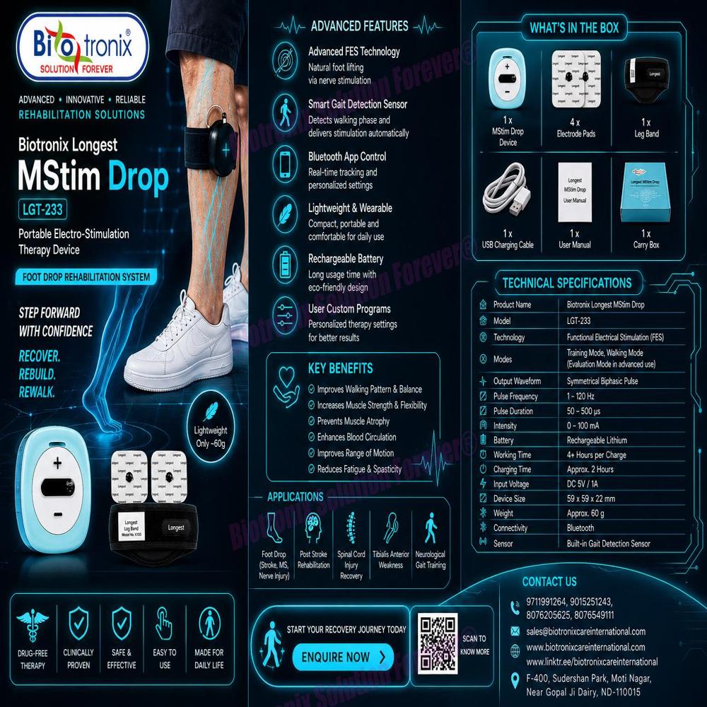 Compact Foot Drop FES Rehabilitation Therapy System