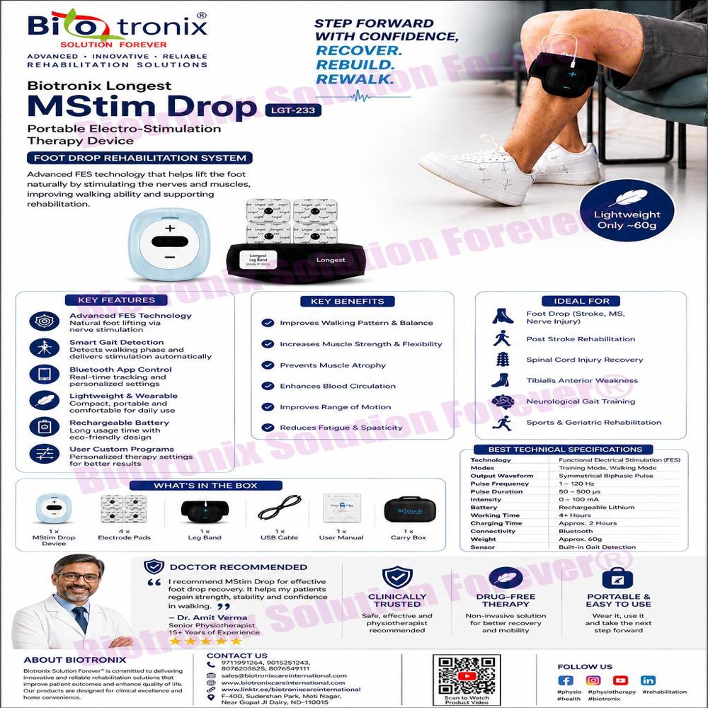 Compact Foot Drop FES Rehabilitation Therapy System
