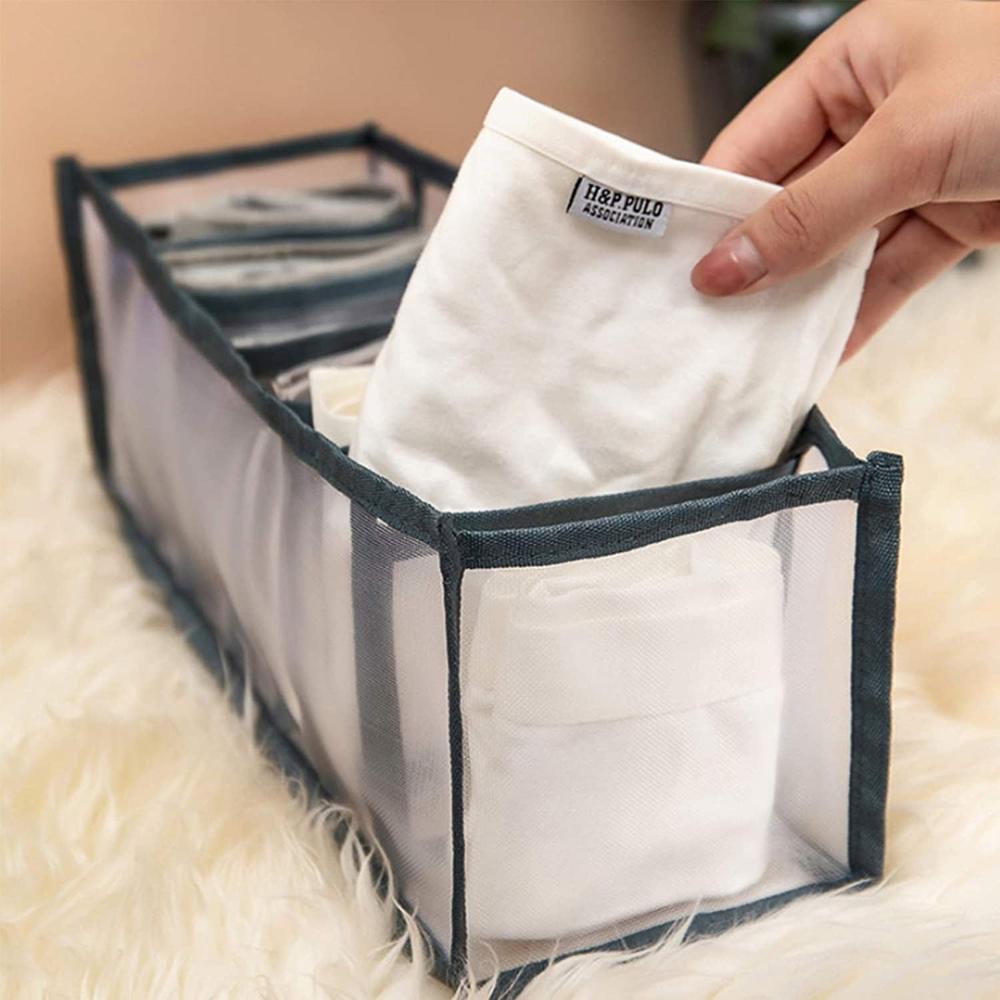 7 Grid Clothes Organizer For Wardrobe Storage - Color: Mix
