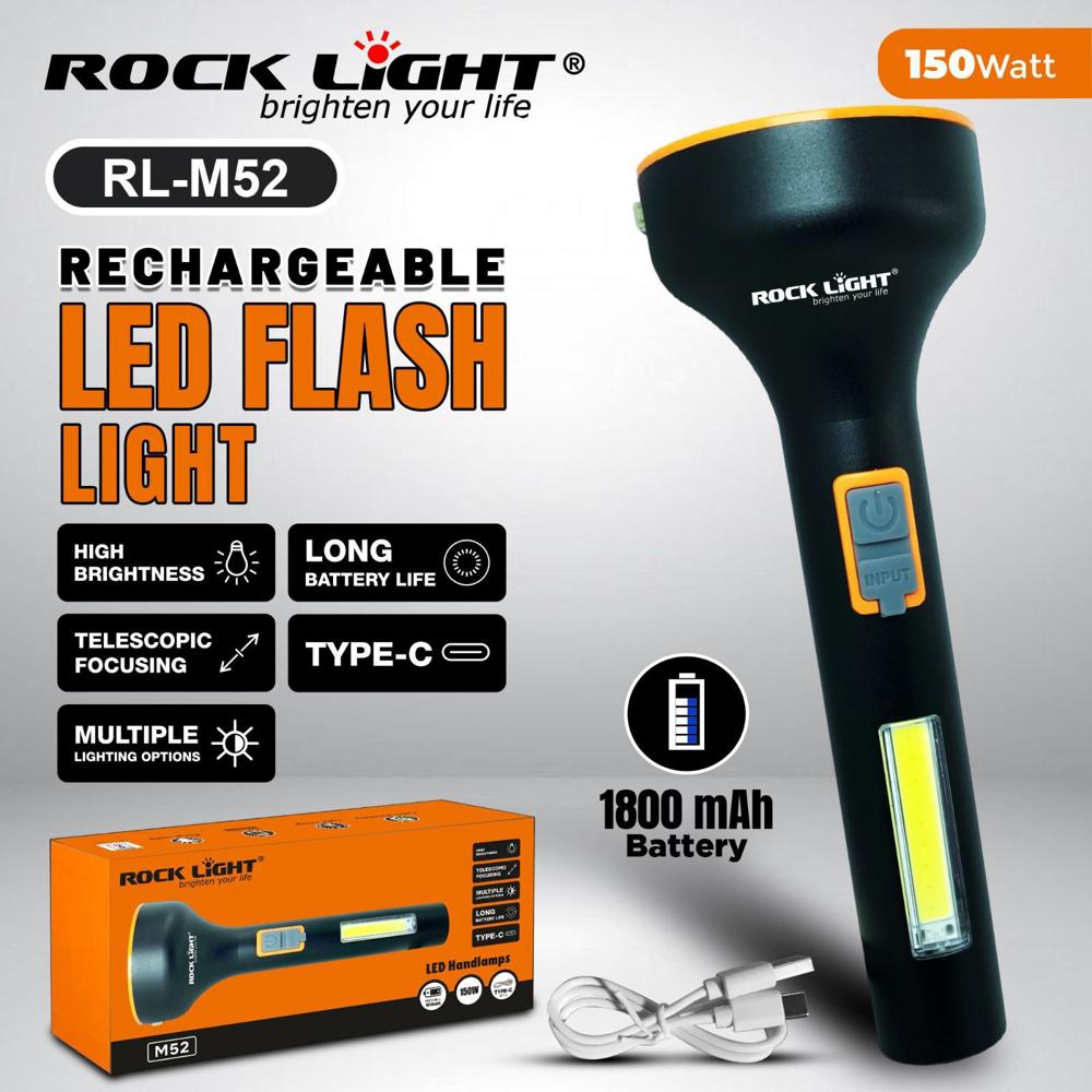 Rock Light Rl-M52 Metal Torch - Features: Quick Charging