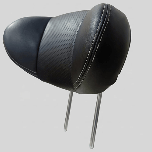 Black Colour With White Stiching Car Seat Headrest