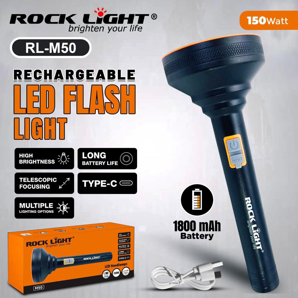 Rock Light Rl-M50 Metal Torch - Features: Quick Charging
