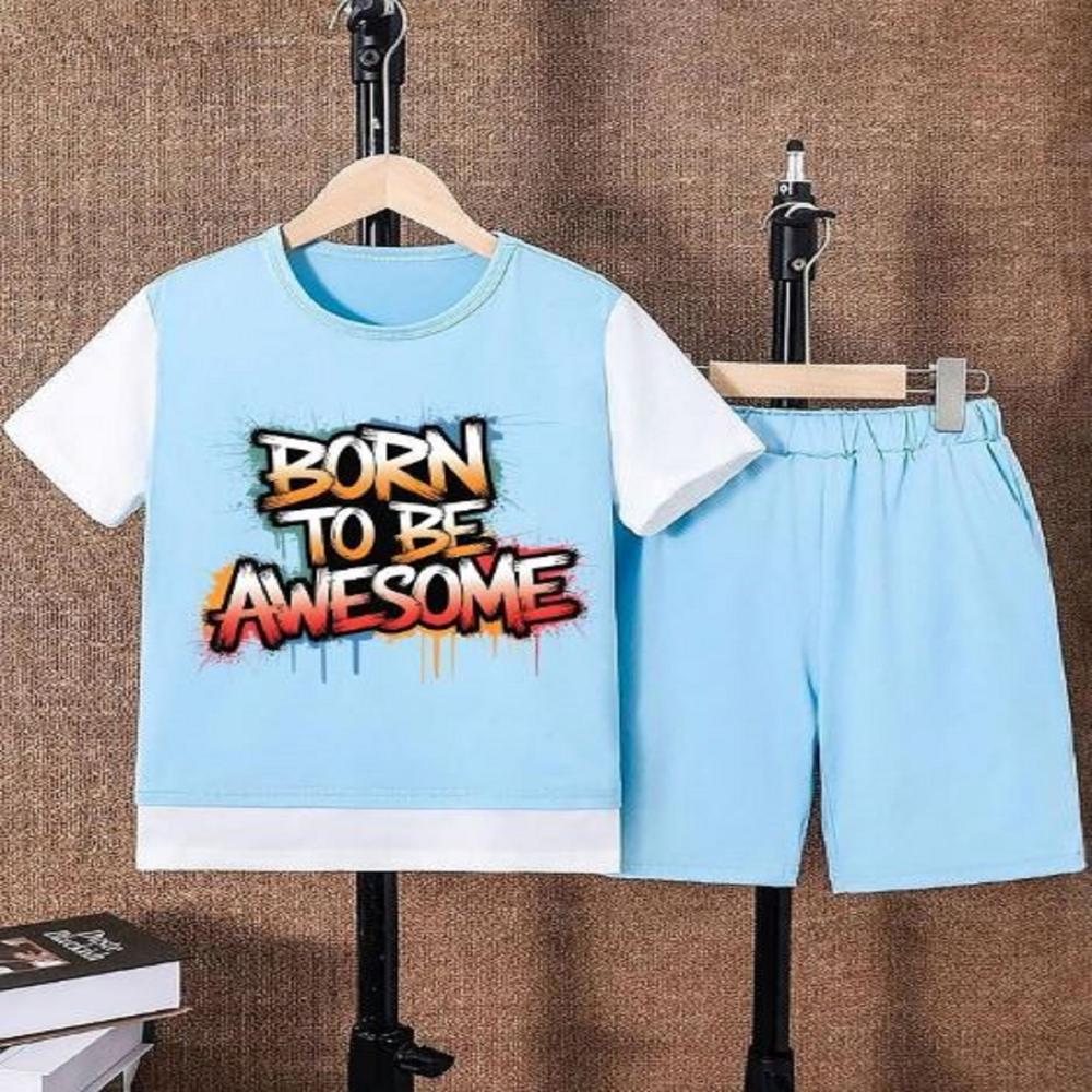Unisex kids Half sleeve T shirt And Short Set For Kids Boys And Girls  1 to 15 years