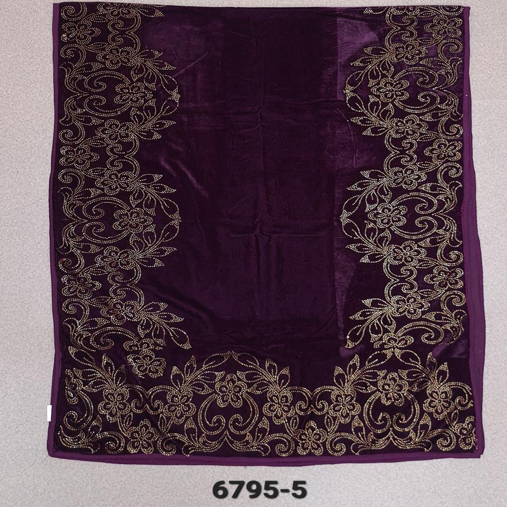 Velvet 4 side big floral  Swasrosvki Work Stoles