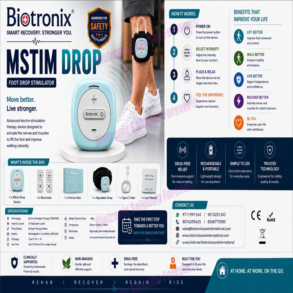 Advanced Neuro Muscle Stimulator for Foot Drop Recovery