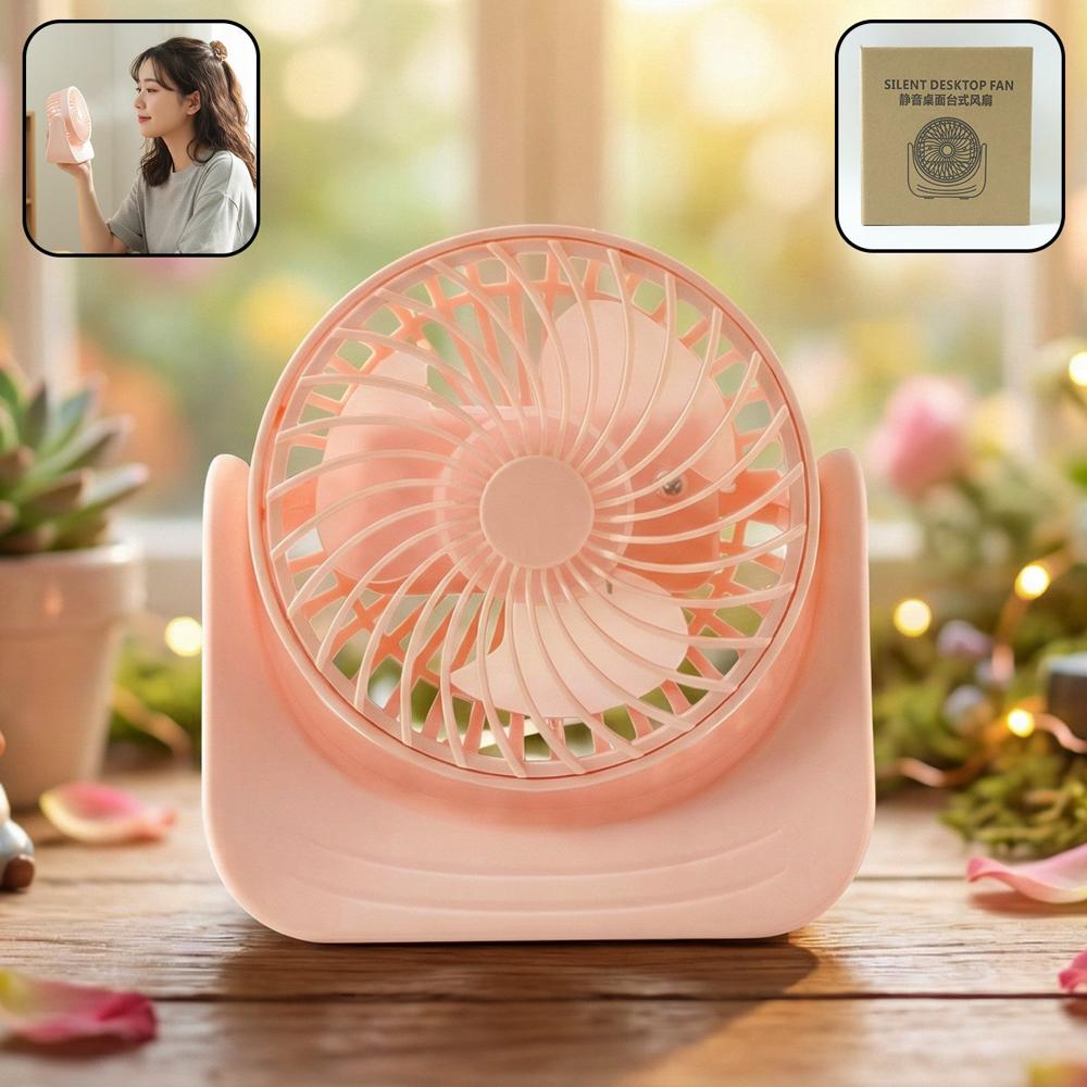 Plug And Play Silent Desktop Mini Fan With Adjustable Tilt Head (1 Pc) - Color: Mix