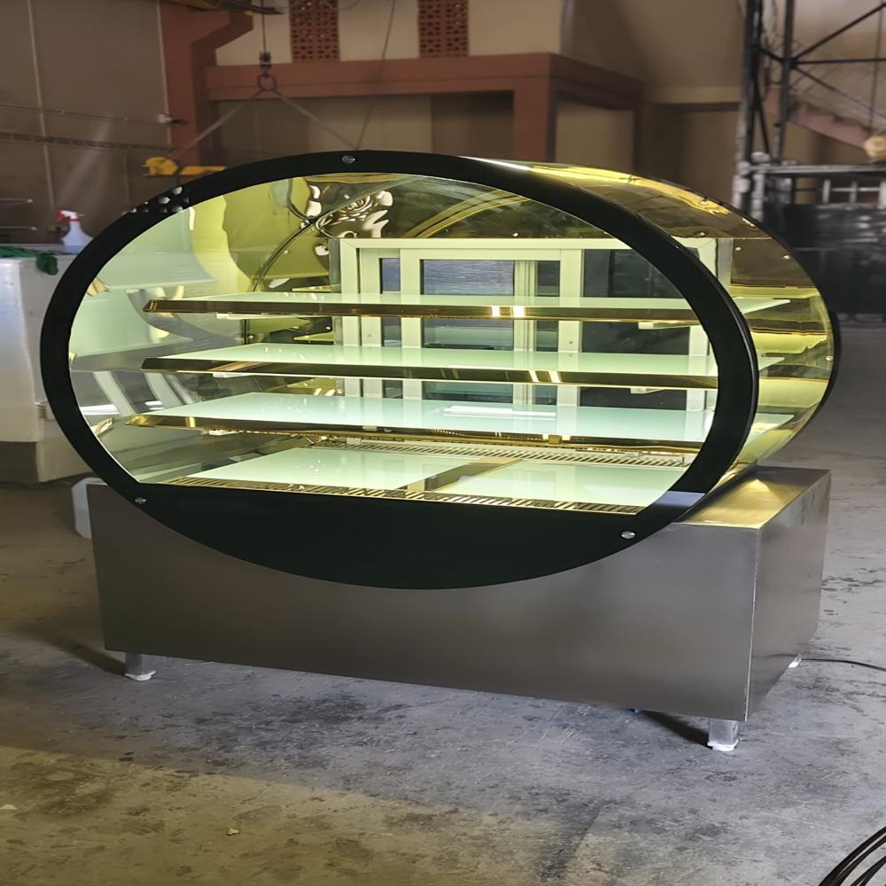 Round Glass Cake Display Counter