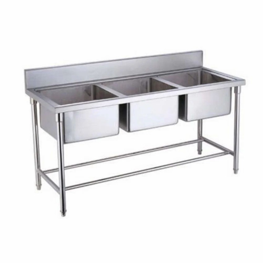 Three Sink Unit - Color: White