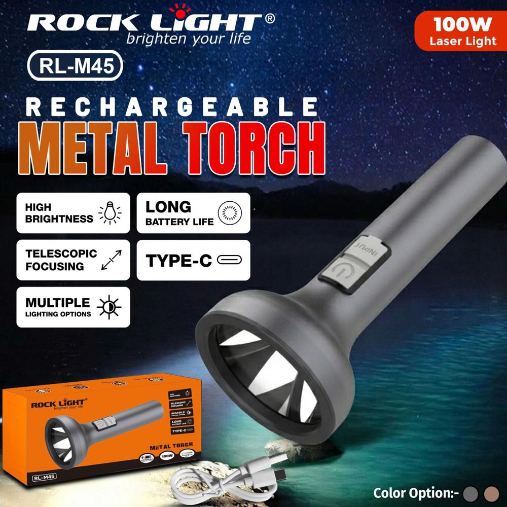 Rock Light Rl-M45 Metal Torch - Features: Quick Charging