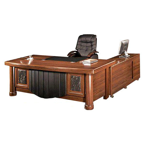2003 Office Table - Engineered Wood MDF 1200x600 mm, Matte Light Brown, Powder-Coated Steel Frame | 3 Drawers, Full Modesty Panel, Scratch-Resistant Surface