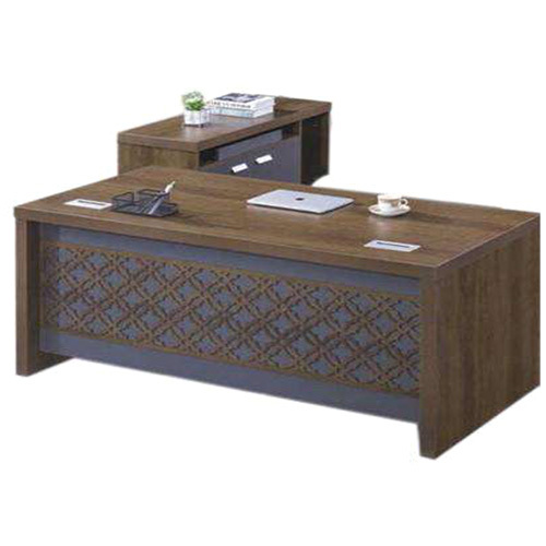 2014 Office Table - Wooden Top Mild Steel Frame 1200x600x760 mm, Integrated Locking Drawer Cabinet