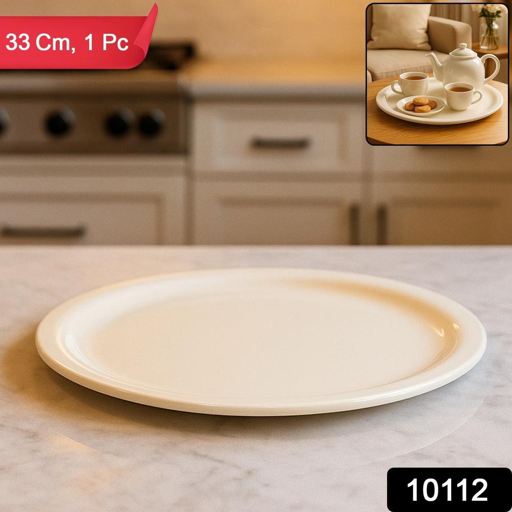 Large Round Multi-Purpose Serving Plate / Tray (1 Pc / 33 Cm) - Color: Mix