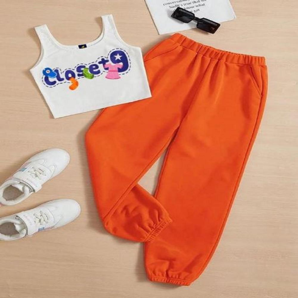 Sleeveless T shirt And Jogger Pant Set 1 To 15 years Girls