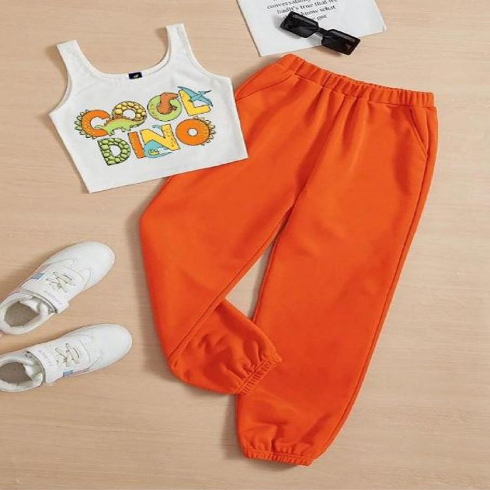 Sleeveless T shirt And Jogger Pant Set 1 To 15 years Girls