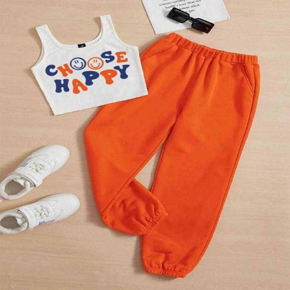 Sleeveless T shirt And Jogger Pant Set 1 To 15 years Girls
